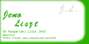 jeno liszt business card