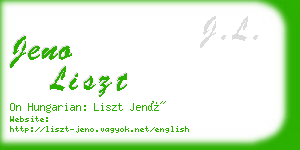 jeno liszt business card